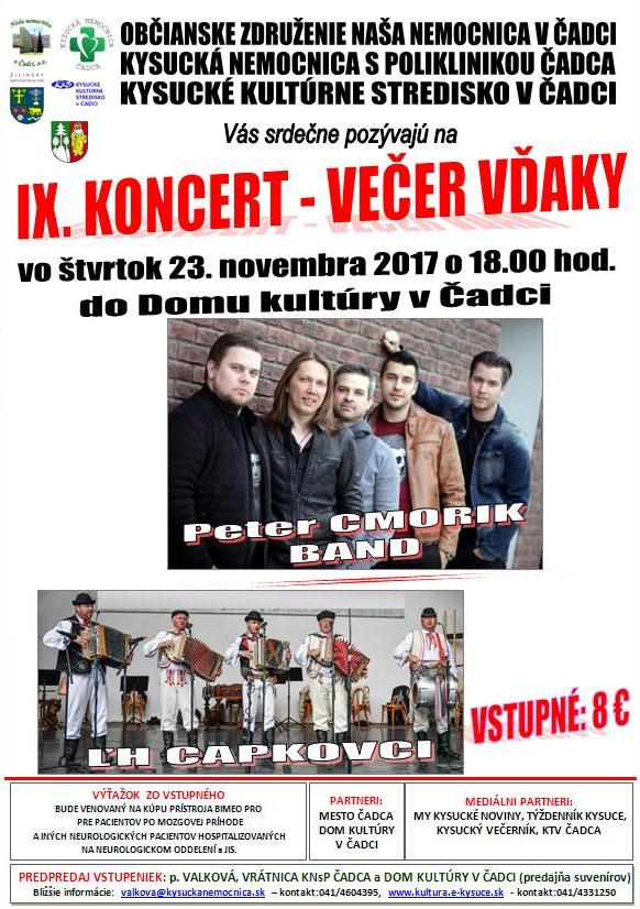 VEČER VĎAKY v DK Čadca 23.11.2017