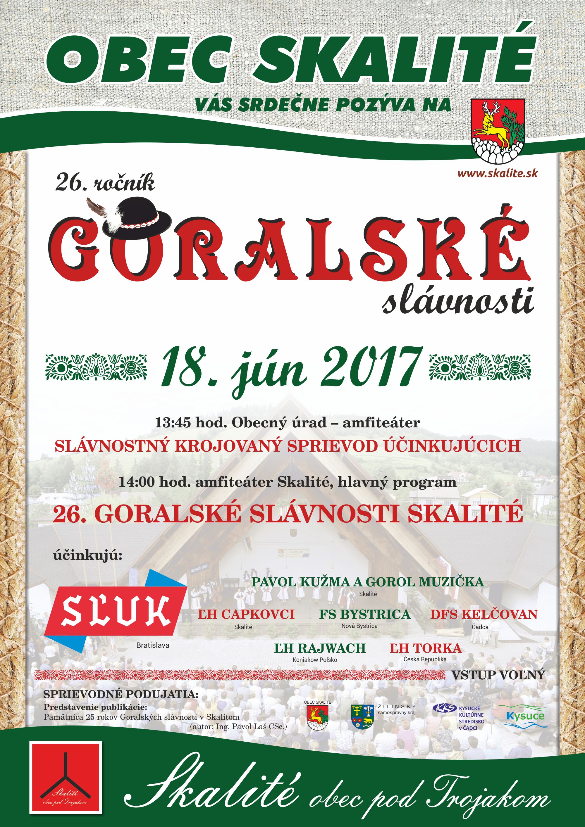 Goralské slávnosti 18. 6. 2017