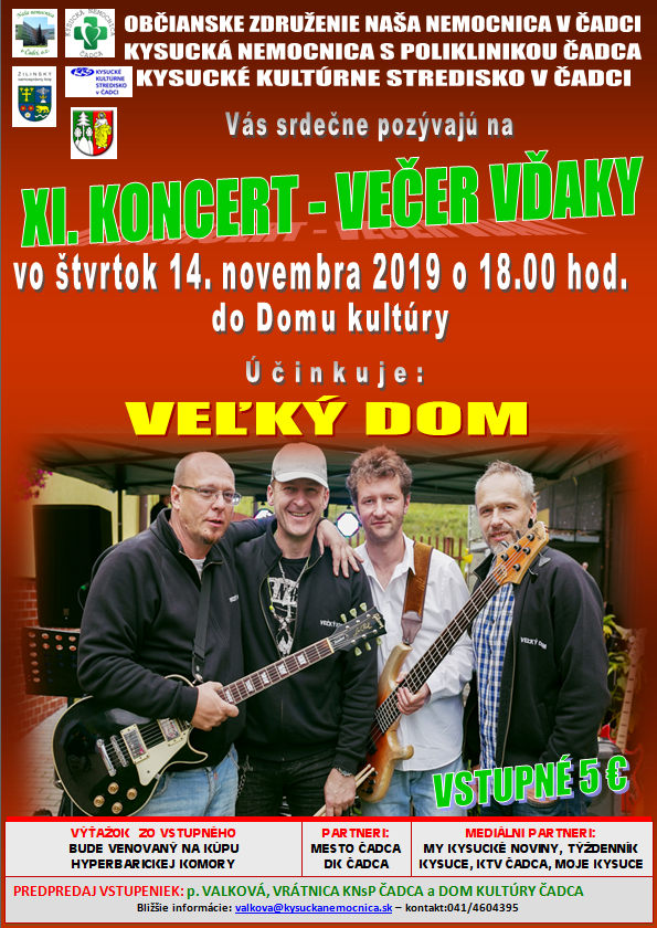 VEČER VĎAKY 14. 11. 2019 benefičný koncert