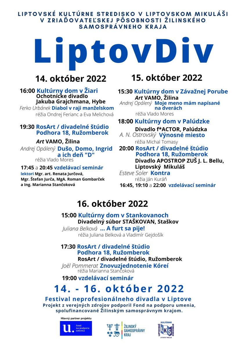programový plagát LIPTOVDIV 2022