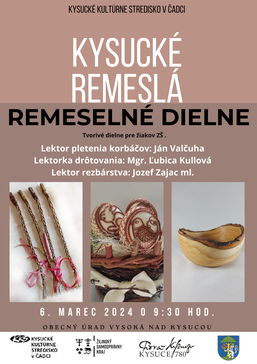 Plagát Remeselné dielne Vysoká nad Kysucou. 1