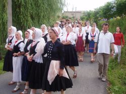 Po dlh&scaron;om čase bol obnoven&yacute; sl&aacute;vnostn&yacute; sprievod obcou pred galaprogramom - na sn&iacute;mke členky folkl&oacute;rnej skupiny zo Svrčinovca