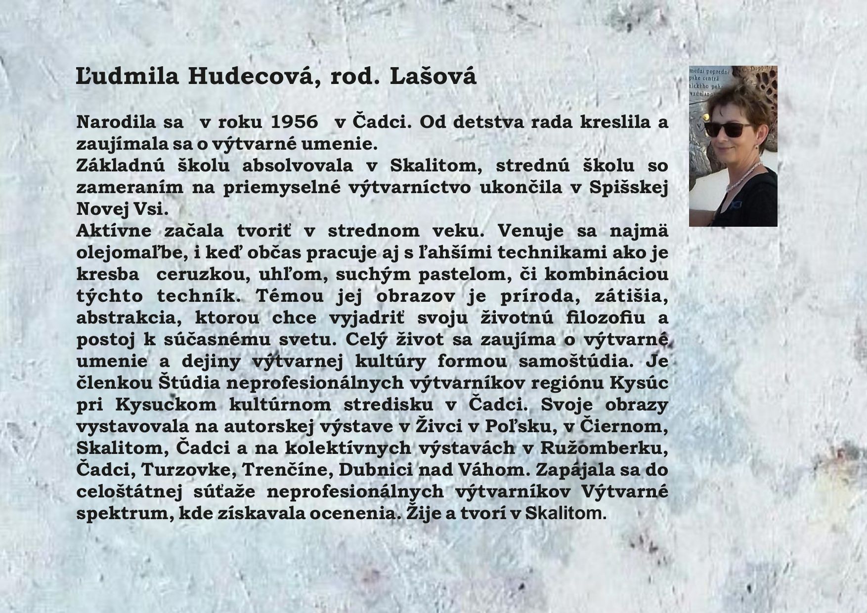Životopis Ľudmila Hudecová